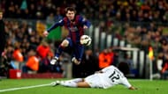 Enter captioMessi evading Marcelo's tackle. Image courtesy Soccer Nation.n