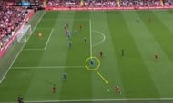 Moreno was left completely free with time and space on the ball to pick his teammate with a cross.