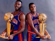 Joe Dumars and Isiah Thomas