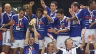 The France squad celebrate their World Cup victory at the Stade de France in 1998. 