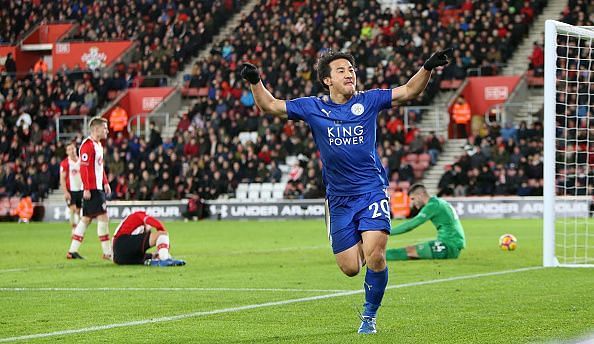 Okazaki netted a brace for the Foxes
