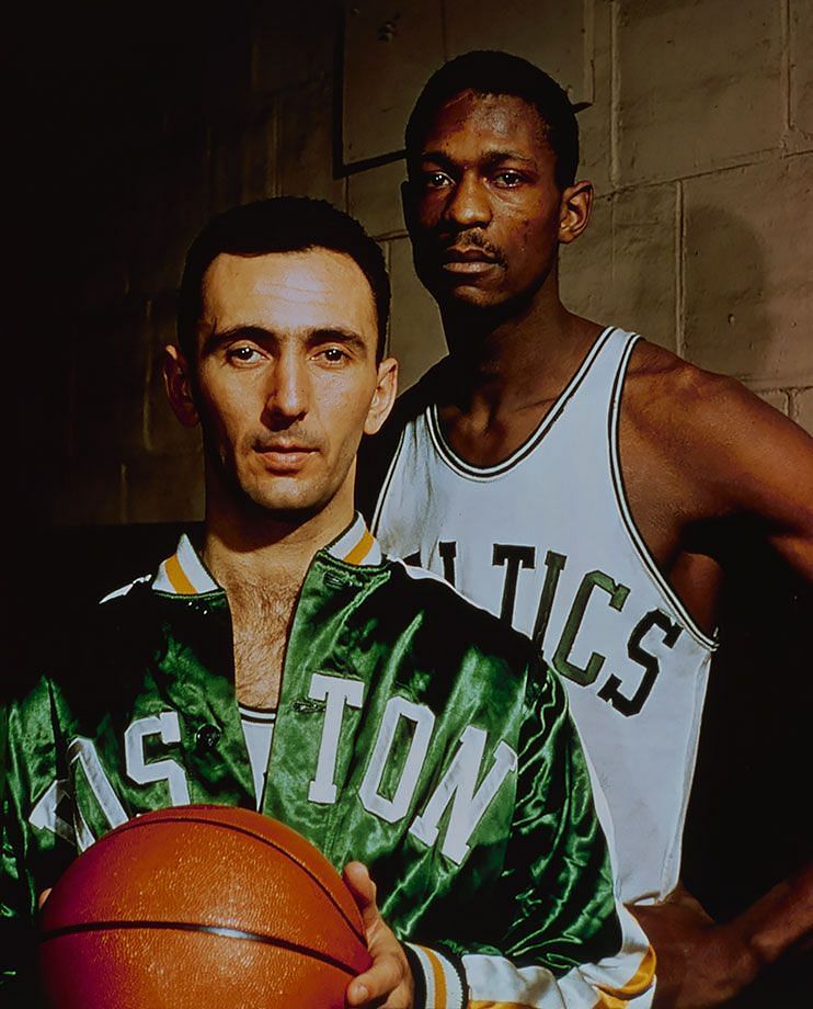 Bob Cousy and Bill Russell