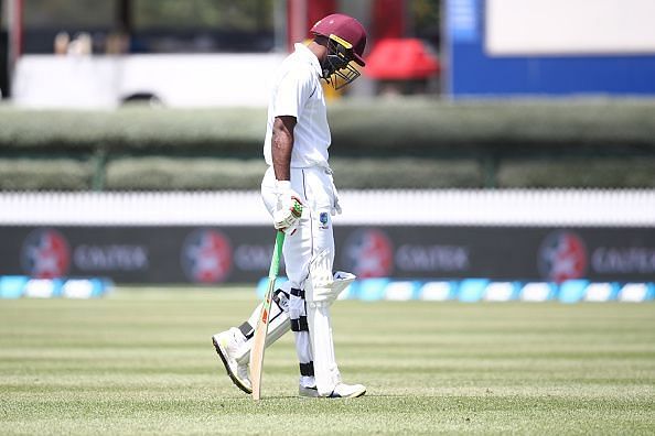 West Indies&#039; Sunil Ambris got out hit wicket in both his first two Tests