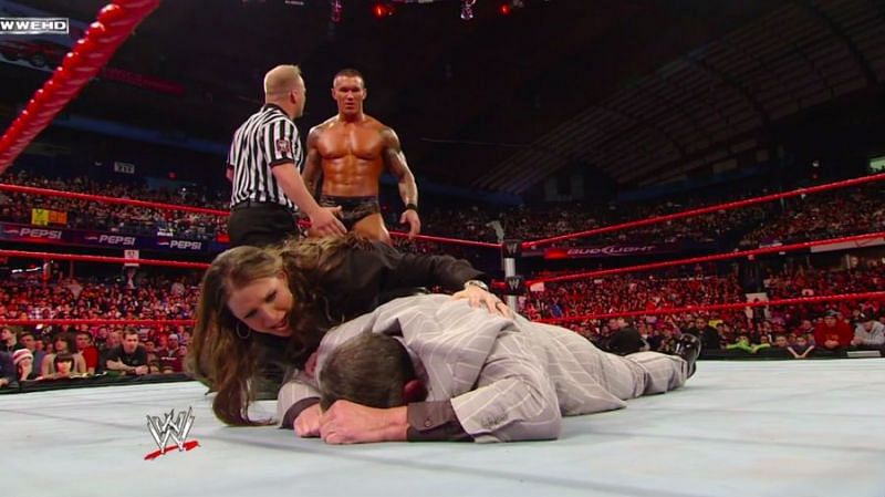 The fans were stunned when Randy Orton attacked the boss.