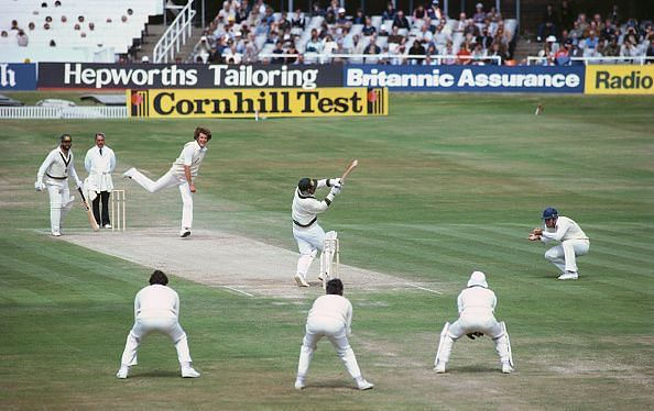 Bob Willis in action against Australia at Headingley in 1981