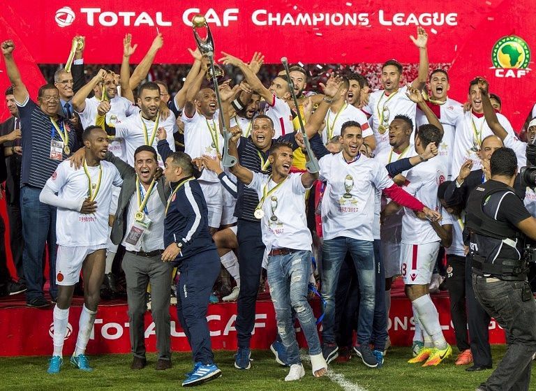 Wydad Casablanca celebrating their CAF Champions League win