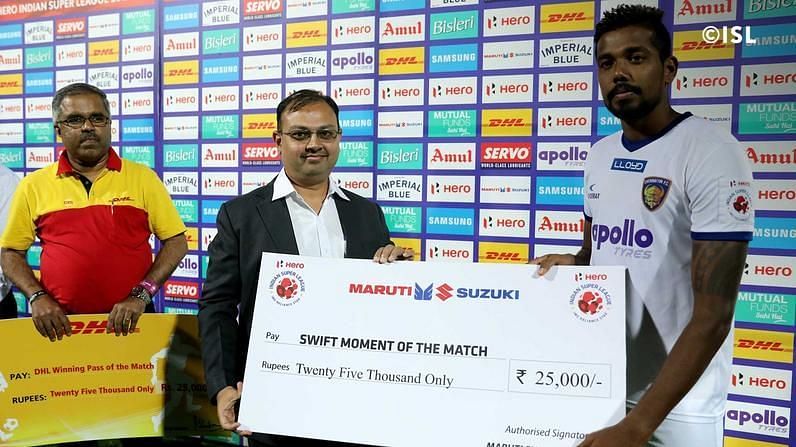 Ganesh grabbed the headlines in the local derby between Bengaluru and Chennaiyin (Photo: ISL)