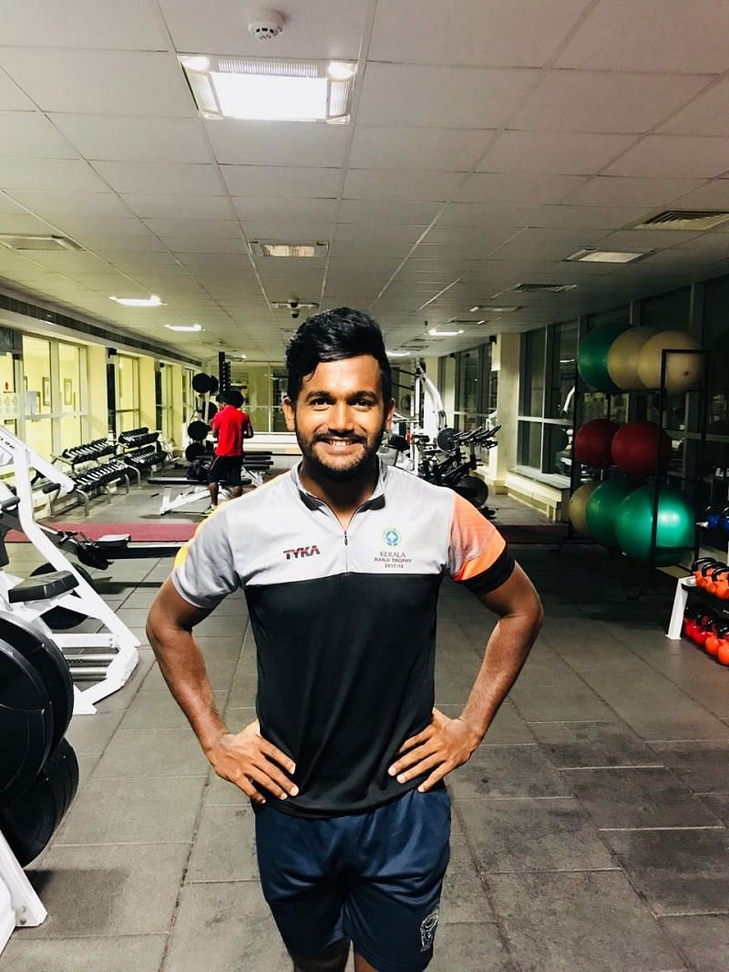 KM Asif after training in the gym