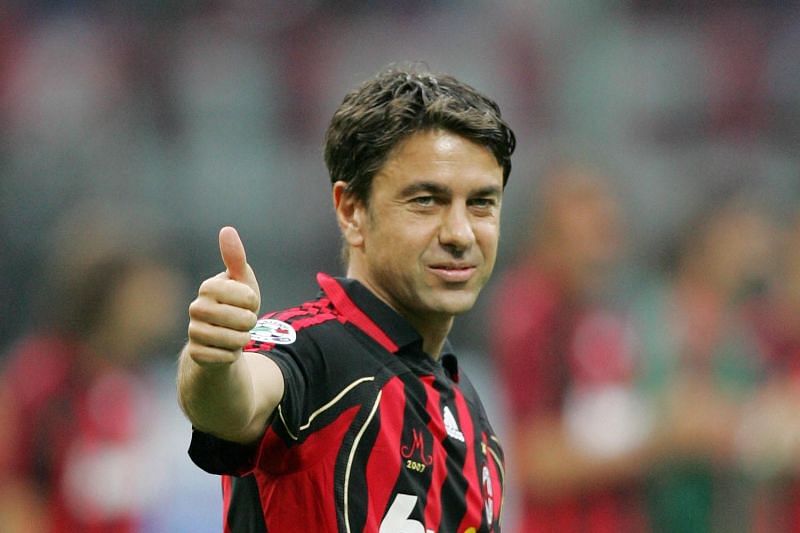 Costacurta celebrates a goal for AC Milan