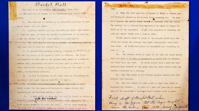 The first ever written basketball rules were the most expensive NBA or basketball memorabilia.