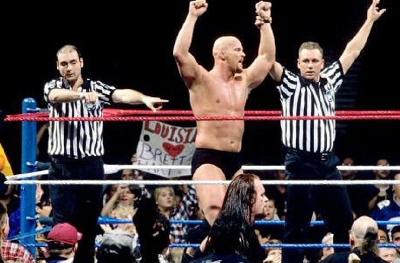 Stone Cold winning his first Royal Rumble in 1997