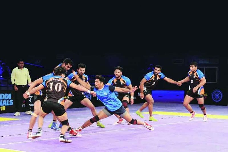 Rishank in action against Karntaka