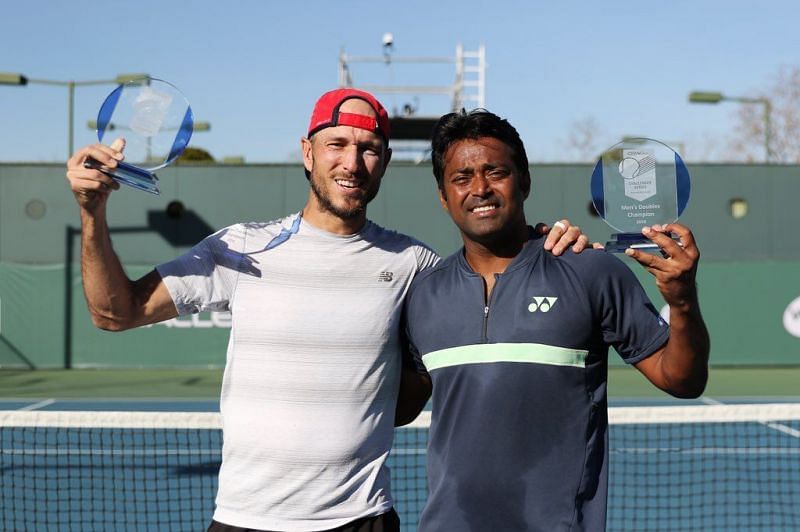 James Cerretani (left) and Leander Paes after their title win on Saturday