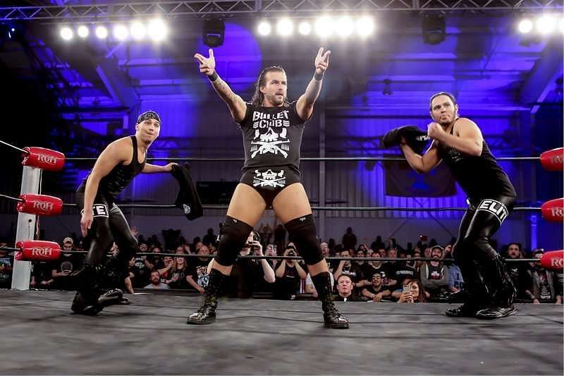 Current NXT superstar Adam Cole with the Young Bucks, as part of the Bullet Club