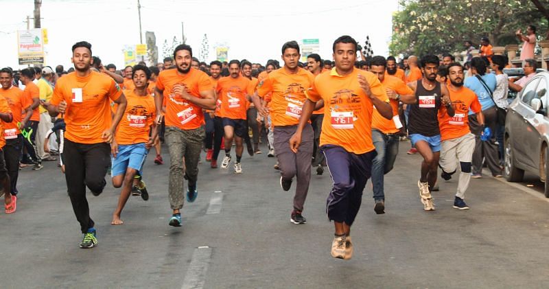 Participants running during the Calicut mini Marathon 2017