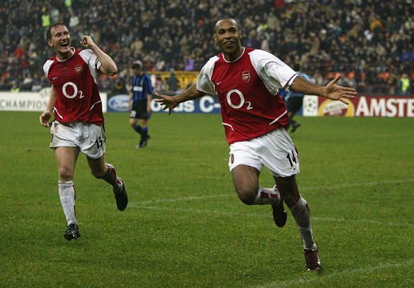 Thierry Henry of Arsenal celebrates