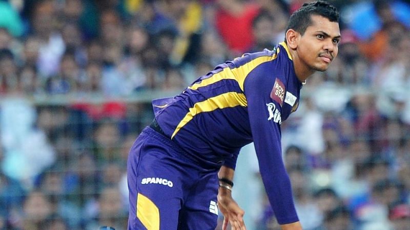 Sunil Narine in action for KKR