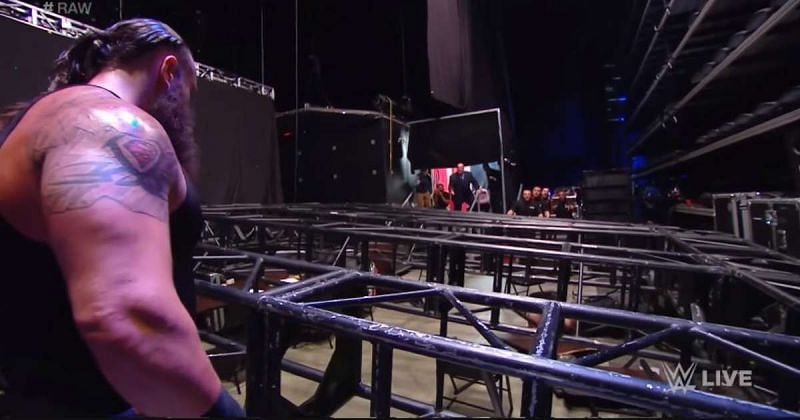 The huge structure Braun attempted to crush Brock and Kane with