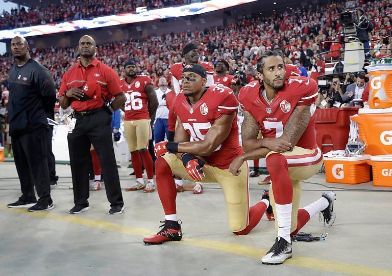 Colin Kaepernick&#039;s protest during the US National Anthem stirred fans&#039;s ire.