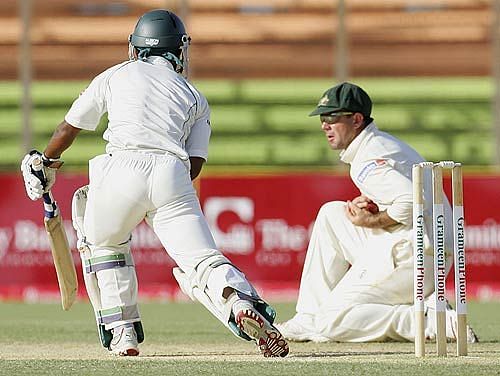 Ricky Ponting completes a catch at silly point.