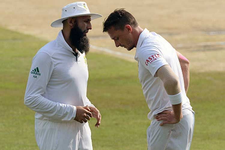 Steyn struggled with his heel and left the field