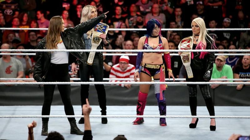 Ronda Rousey crashed Asuka&#039;s celebrations after winning the Women&#039;s Royal Rumble