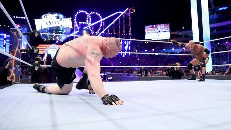 Brock Lesnar was able to retain the title against Braun Strowman and Kane