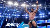 Jinder Mahal celebrating after winning the WWE Championship