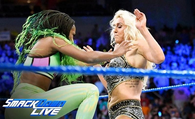 Naomi was involved in a feud with Charlotte Flair last year--with most matches being interrupted by the Welcoming Committee