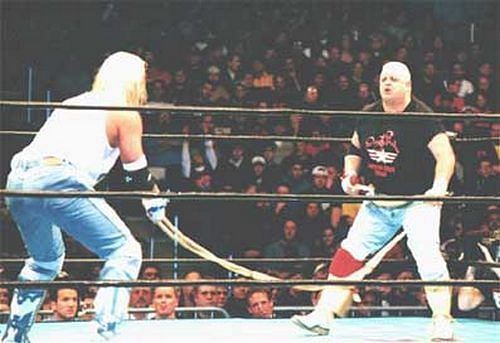 The bullrope match between Dusty and Steve Corino