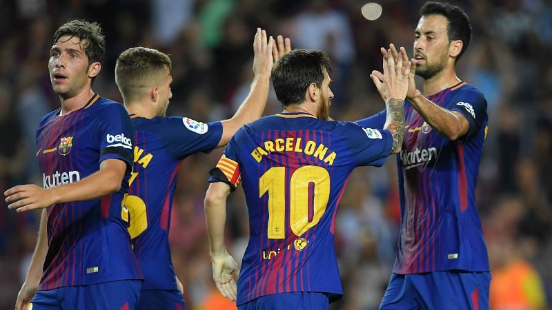 Barcelona in the derby win against Espanyol in La Liga