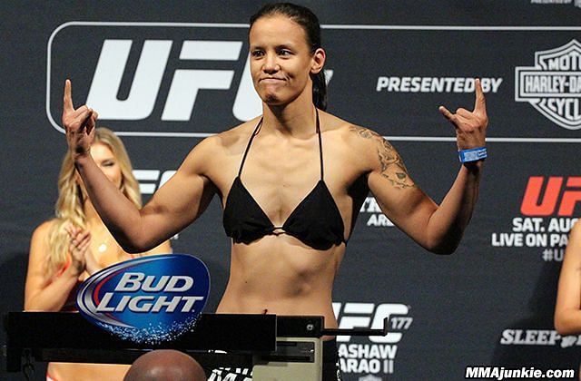 Shayna Baszler at a UFC weigh in.