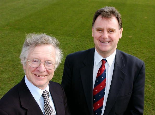 Frank Duckworth (left) and Tony Lewis the inventors of the Duckworth-Lewis method