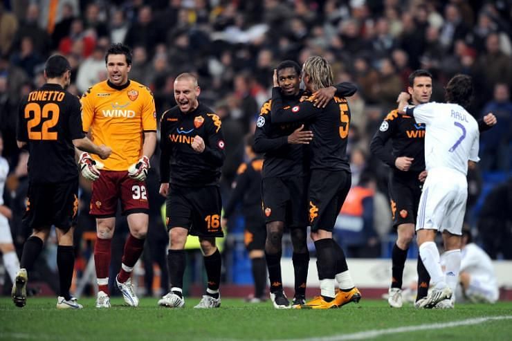 Roma pulled off a great upset by beating Real Madrid in both legs at the 07-08 Champions League