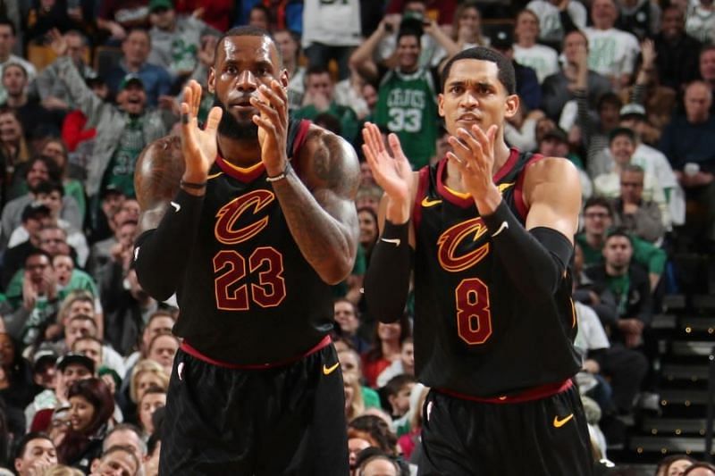 LeBron James with new teammate Jordan Clarkson