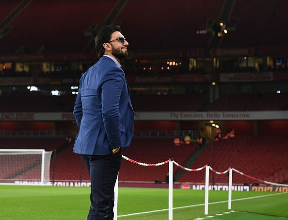 Ranveer Singh at the Emirates Stadium.
