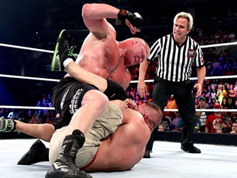 Brock battered Cena at Summerslam 2014.