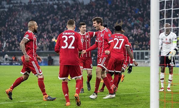 Bayern Munich recorded a thumping 5-0 victory over Besiktas