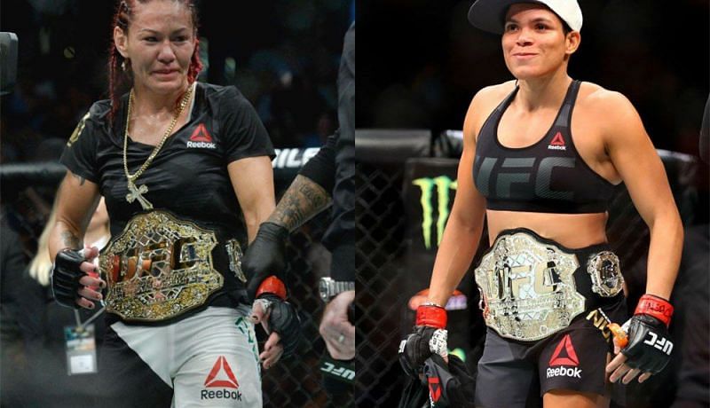 Cris Cyborg (left) is the current Women&#039;s Featherweight Champion