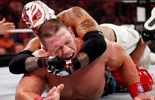Rey Mysterio hits John Cena with the latter&#039;s own signature move