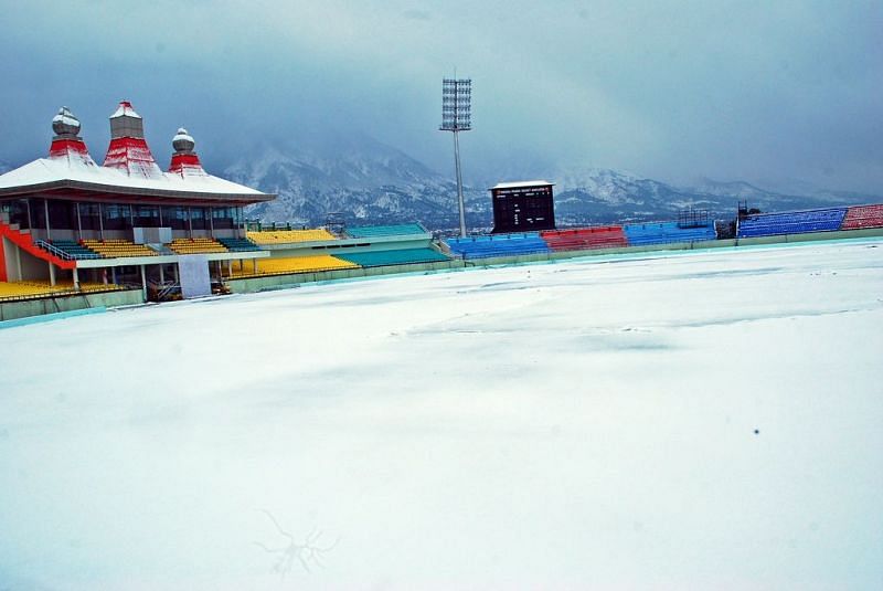 Image result for dharamsala cricket ground image in winter