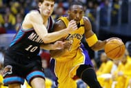 Kobe drives past Giricek