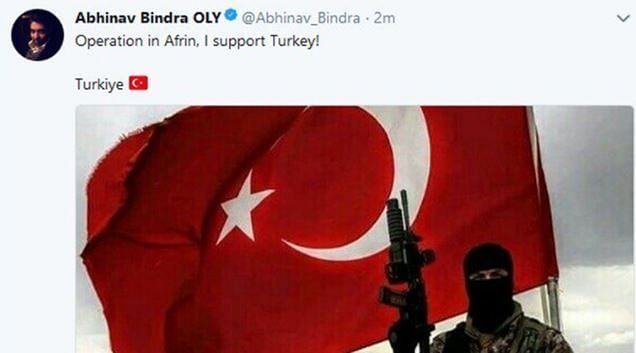 Abhinav Bindra&#039;s Twitter account was hacked.