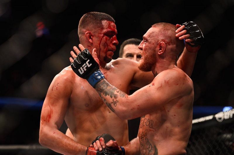 Nate Diaz (Left) last competed in the UFC against Conor McGregor (Right) at UFC 202