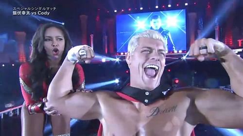 Cody Rhodes with his wife Brandi at Wrestle Kingdom 12