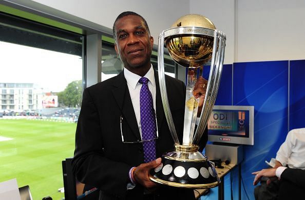 The ICC Cricket World Cup Trophy at the England v India - Royal London One-Day Series 2014