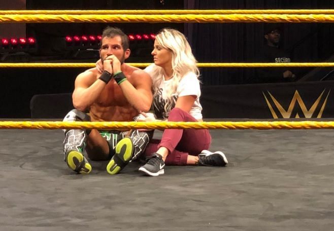 Johnny Gargano and Candice LeRae at February 1st, 2018 NXT tapings - photo credit FL Wrestling Fan