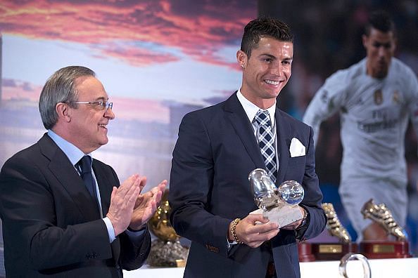 Cristiano Ronaldo Celebrates His Record Goal Scored For Real Madrid
