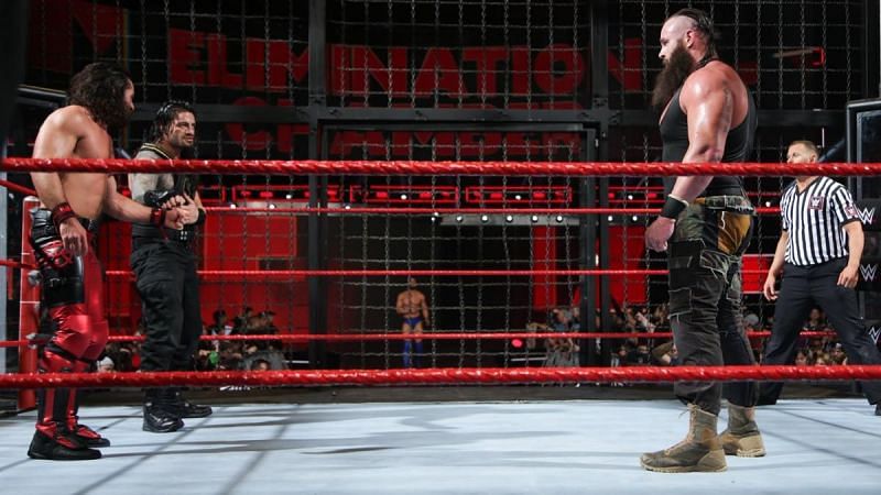 Rollins and Reigns briefly teamed up to take on Braun Strowman