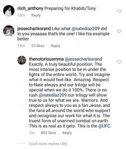 McGregor's response to the fan who mocked him recently on IG 